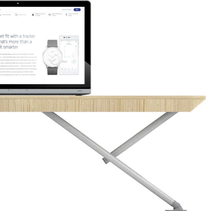 standing desk with laptop